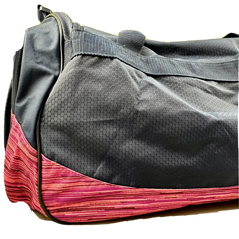 Adidas Defender II Duffel Bag Small Gym Sports Travel Carry On Navy Blue Pink